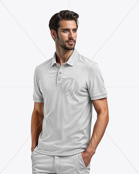 Man in a Polo Shirt and Pants Mockup