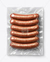 Clear Plastic Flow-Pack with Sausages Mockup