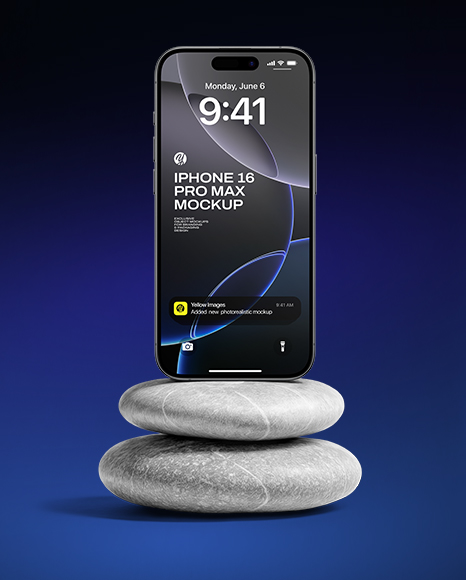 Apple Iphone on the Stones Mockup