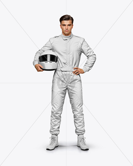 Man Wearing Full Racing Kit Mockup