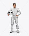 Man Wearing Full Racing Kit Mockup