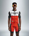Afro-American Man Wearing Cycling Jersey and Bib Shorts Mockup