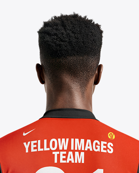 Afro-American Man Wearing Cycling Jersey and Bib Shorts Mockup