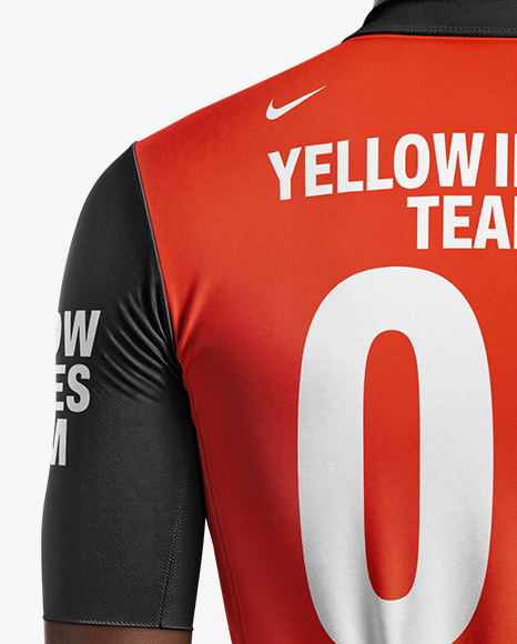 Afro-American Man Wearing Cycling Jersey and Bib Shorts Mockup