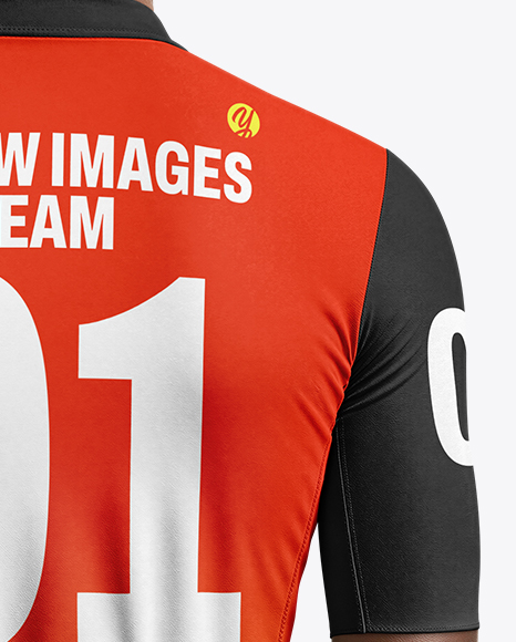 Afro-American Man Wearing Cycling Jersey and Bib Shorts Mockup