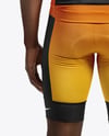 Afro-American Man Wearing Cycling Jersey and Bib Shorts Mockup
