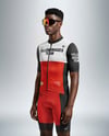 Afro-American Man Wearing Cycling Jersey and Bib Shorts Mockup