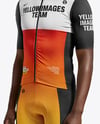 Afro-American Man Wearing Cycling Jersey and Bib Shorts Mockup