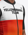 Afro-American Man Wearing Cycling Jersey and Bib Shorts Mockup