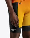 Afro-American Man Wearing Cycling Jersey and Bib Shorts Mockup