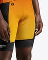 Afro-American Man Wearing Cycling Jersey and Bib Shorts Mockup