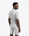 Afro-American Man Wearing Cycling Jersey and Bib Shorts Mockup