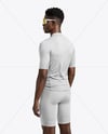 Afro-American Man Wearing Cycling Jersey and Bib Shorts Mockup