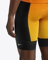 Afro-American Man Wearing Cycling Jersey and Bib Shorts Mockup