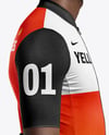 Afro-American Man Wearing Cycling Jersey and Bib Shorts Mockup