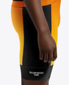 Afro-American Man Wearing Cycling Jersey and Bib Shorts Mockup