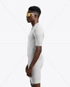 Afro-American Man Wearing Cycling Jersey and Bib Shorts Mockup