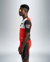 Afro-American Man Wearing Cycling Jersey and Bib Shorts Mockup