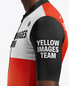 Afro-American Man Wearing Cycling Jersey and Bib Shorts Mockup