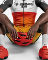 Afro-American Man Wearing Cycling Jersey and Bib Shorts Mockup