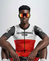 Afro-American Man Wearing Cycling Jersey and Bib Shorts Mockup