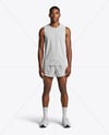 Afro-American Man Wearing Running Kit Mockup