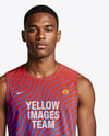 Afro-American Man Wearing Running Kit Mockup
