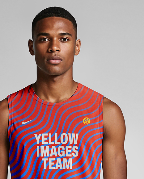 Afro-American Man Wearing Running Kit Mockup