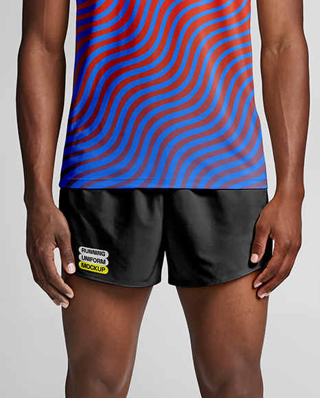Afro-American Man Wearing Running Kit Mockup