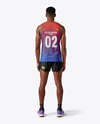 Afro-American Man Wearing Running Kit Mockup