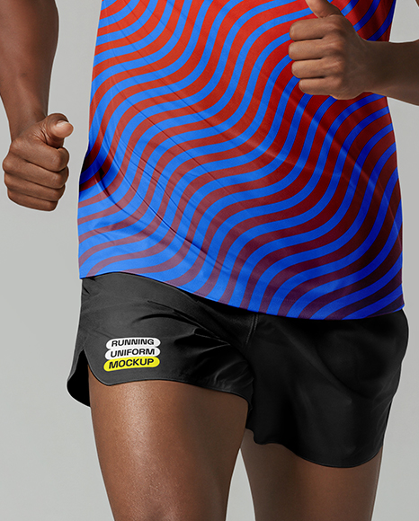 Afro-American Man Wearing Running Kit Mockup