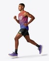 Afro-American Man Wearing Running Kit Mockup