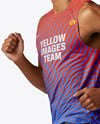 Afro-American Man Wearing Running Kit Mockup