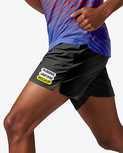 Afro-American Man Wearing Running Kit Mockup