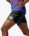 Afro-American Man Wearing Running Kit Mockup