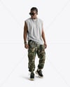 Afro-American Man Wearing Sleeveless Shirt Mockup