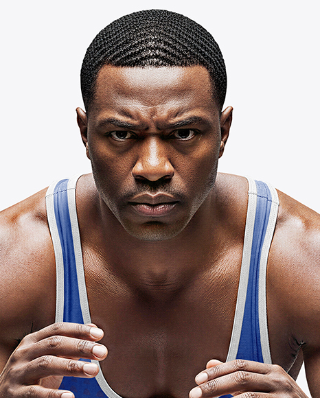 Afro-American Man Wearing Wrestling Uniform Mockup