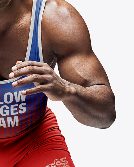 Afro-American Man Wearing Wrestling Uniform Mockup
