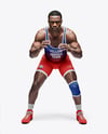 Afro-American Man Wearing Wrestling Uniform Mockup