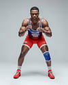 Afro-American Man Wearing Wrestling Uniform Mockup