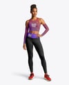Afro-American Woman Wearing Running Kit Mockup
