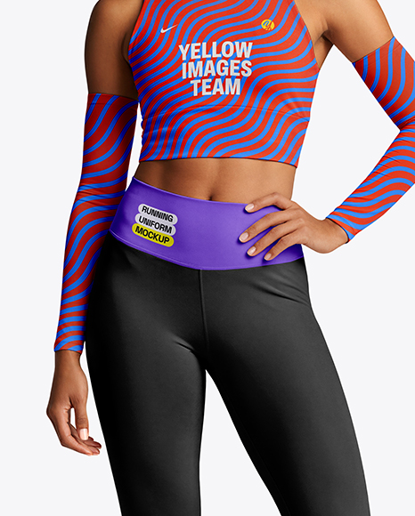 Afro-American Woman Wearing Running Kit Mockup
