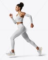 Afro-American Woman Wearing Running Kit Mockup