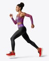 Afro-American Woman Wearing Running Kit Mockup