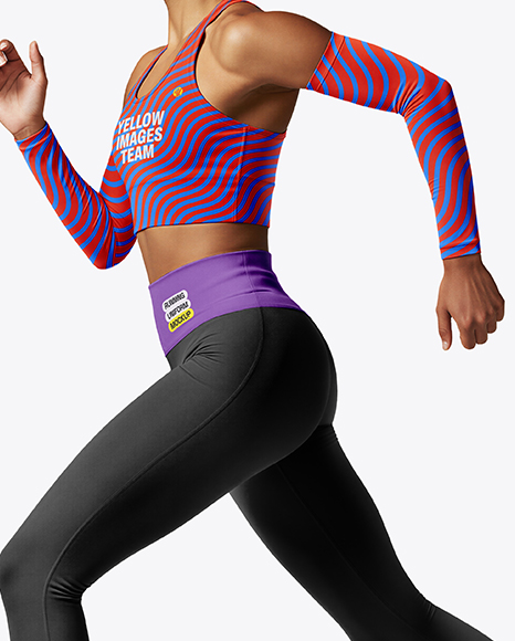 Afro-American Woman Wearing Running Kit Mockup