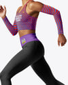 Afro-American Woman Wearing Running Kit Mockup