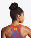 Afro-American Woman Wearing Running Kit Mockup