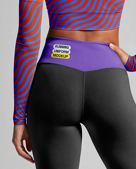 Afro-American Woman Wearing Running Kit Mockup