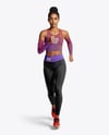 Afro-American Woman Wearing Running Kit Mockup