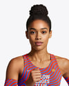 Afro-American Woman Wearing Running Kit Mockup
